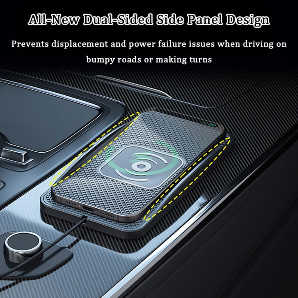 Wireless Car Charger Pad for Ford Bronco Flex Freestyle/Mustang Mach-E 2005-2025, Type-C/USB 20W Car Wireless Charger Non-Slip Phone Charging Pad Car Accessories,A 30cm Cable Type-C Plug