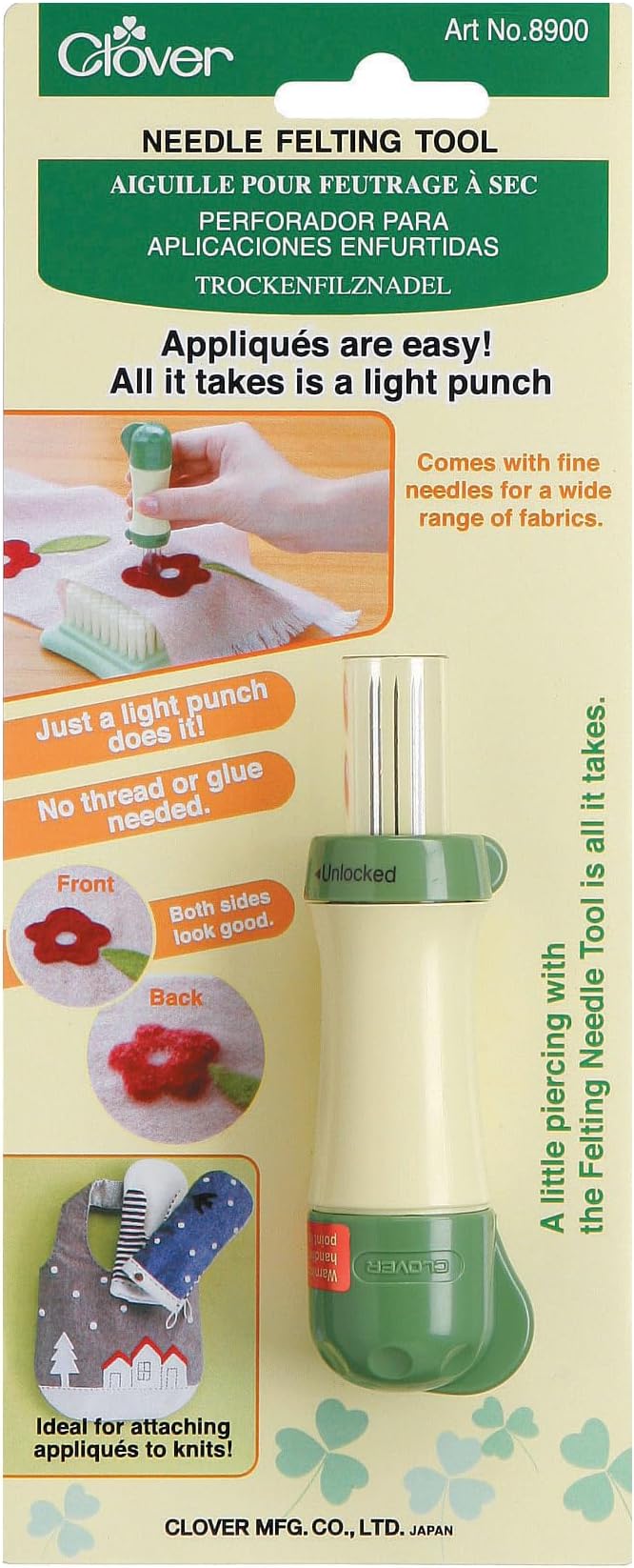 Clover 8900 Felting Needle Tool, Multi-Colored 8.75 x 3.63 x 1.13
