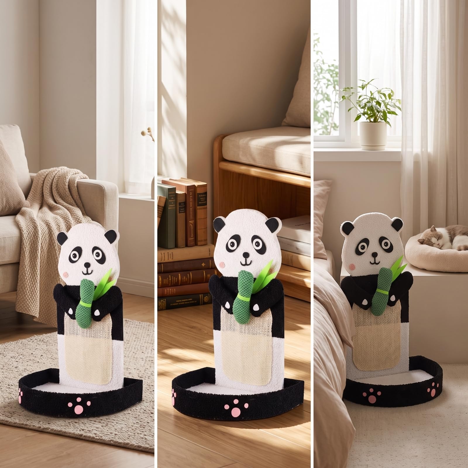 Tiragraffi per Gatti Tiragraffi Colonna Palestra Lettino Cuccia con Palo Rivestito in Sisal E Base Imbottita con Zona Riposo Integrata E Gioco Sospeso
