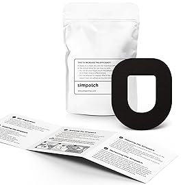 SIMPATCH Adhesive Patch for OmniPod - Pack of 25 - Multiple Colors Available (Black)