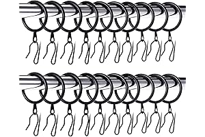 60 Pack Premium Black Ikea Curtain Hooks Rings + 60 Pack Ikea Drapery Pin Hooks