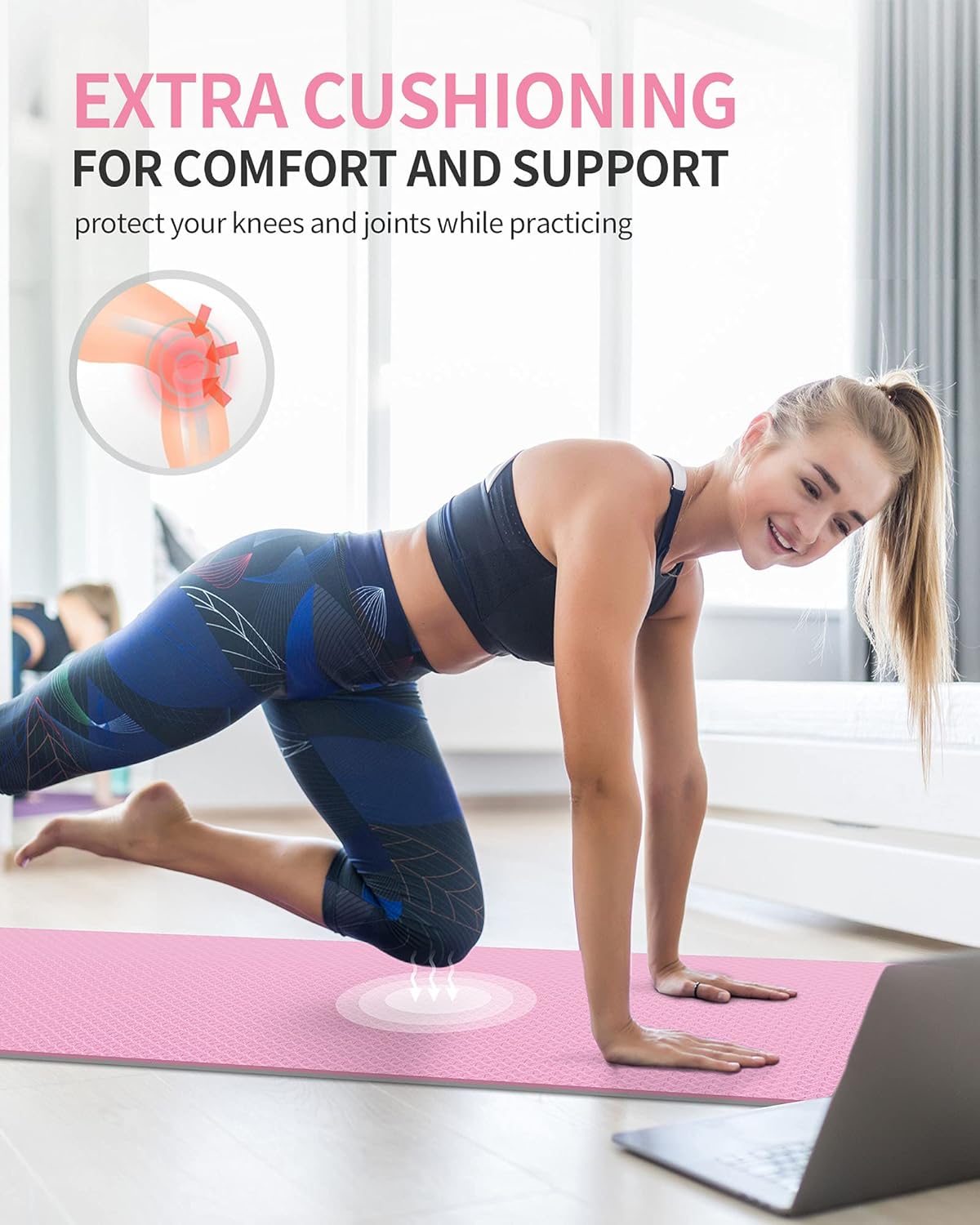 CAMBIVO Extra Thick Yoga Mat for Women Men Kids, Professional TPE Yoga Mats, Workout Mat for Yoga, Pilates and Floor Exercises : Everything Else