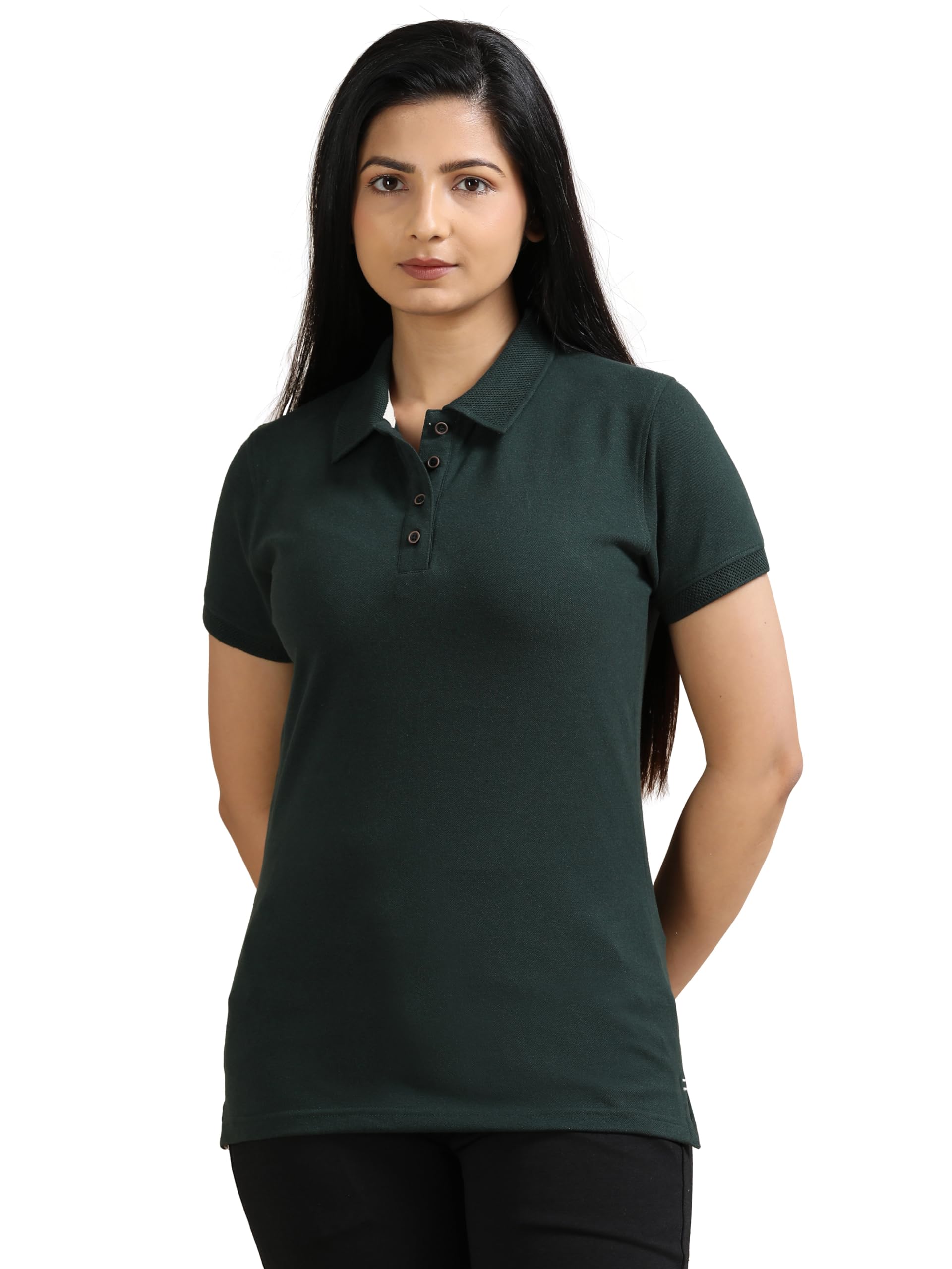 evolve made in india Women's Polo T-Shirt | Comfortable & Stylish Cotton Blend Tee | Short Sleeve Collared Polo Neck Top for Casual, Sports & Office Wear | Available Sizes S to 5XL-picture-30
