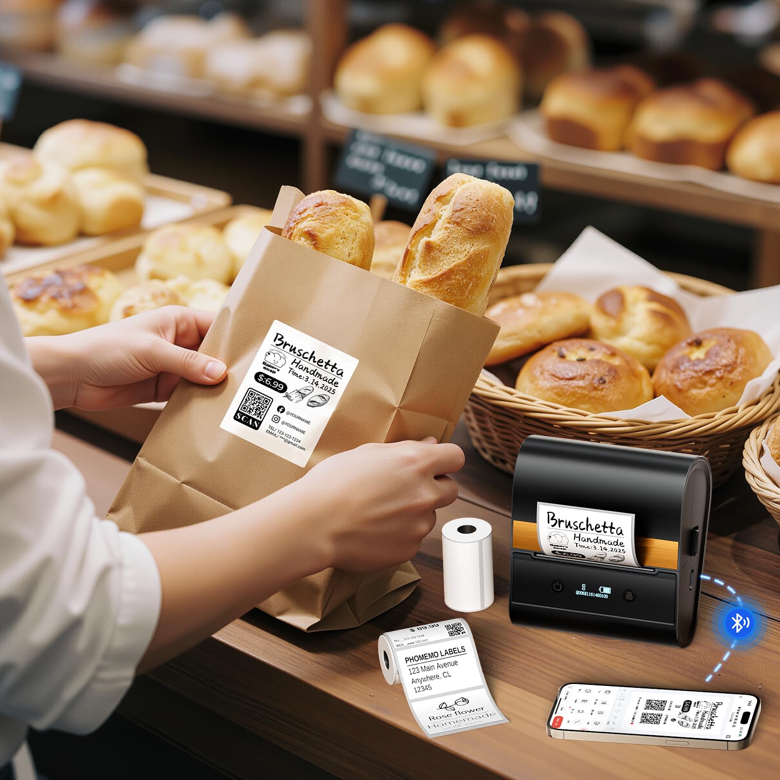 Phomemo 60x40mm transparante plakbare thermische etiketten printerpapier, multifunctioneel label voor DIY-ontwerp, QR-code, naamlabels compatibel met Phomemo M220 M250 M221 M421 labelprinter, 180 Phomemo 60x40mm transparante plakbare thermische etiketten printerpapier, multifunctioneel label voor DIY-ontwerp, QR-code, naamlabels compatibel met Phomemo M220 M250 M221 M421 labelprinter, 180