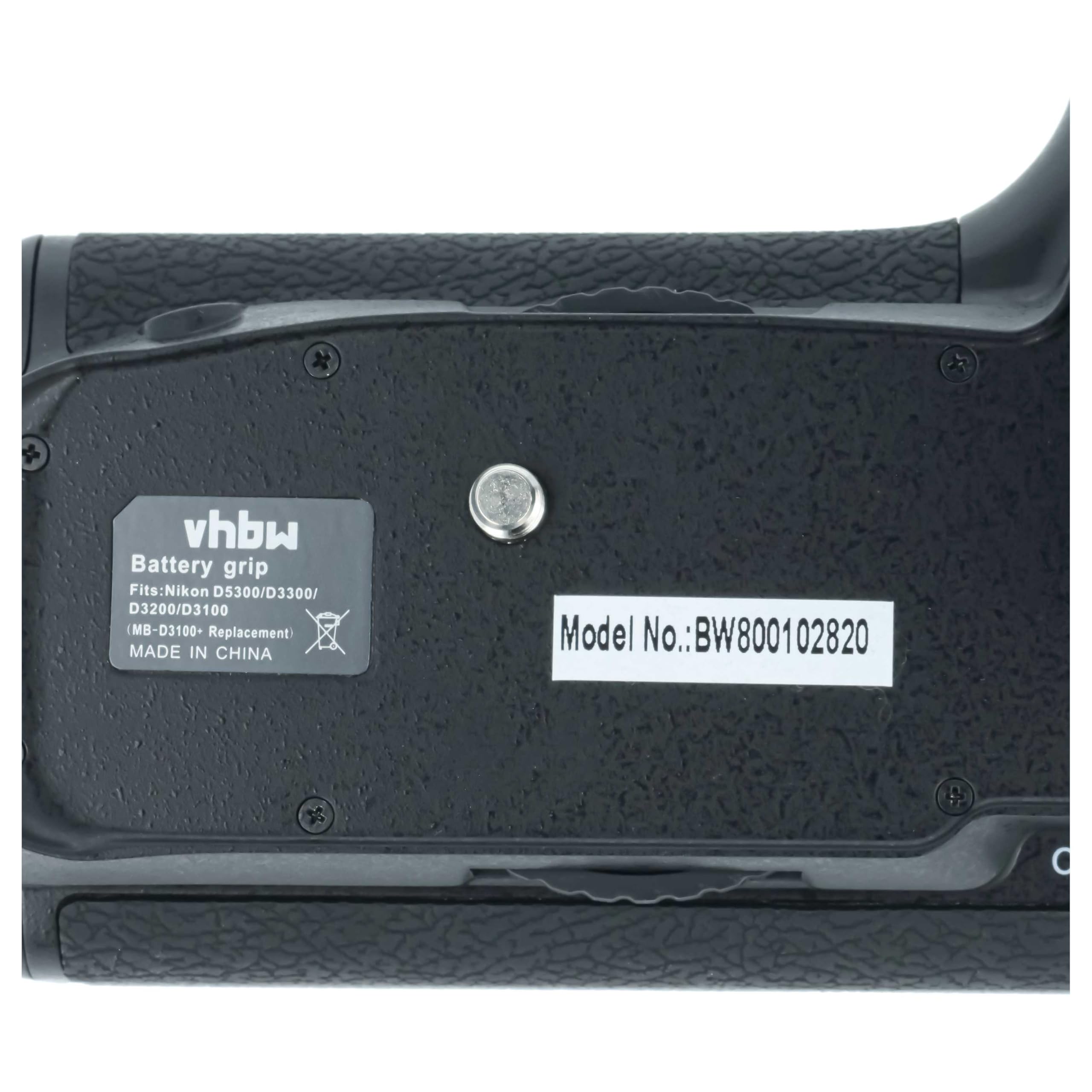 vhbw Grip Batterie | poignée d'alimentation compatible avec Nikon D3300, D3100, D3200 appareil photo + molette de sélection