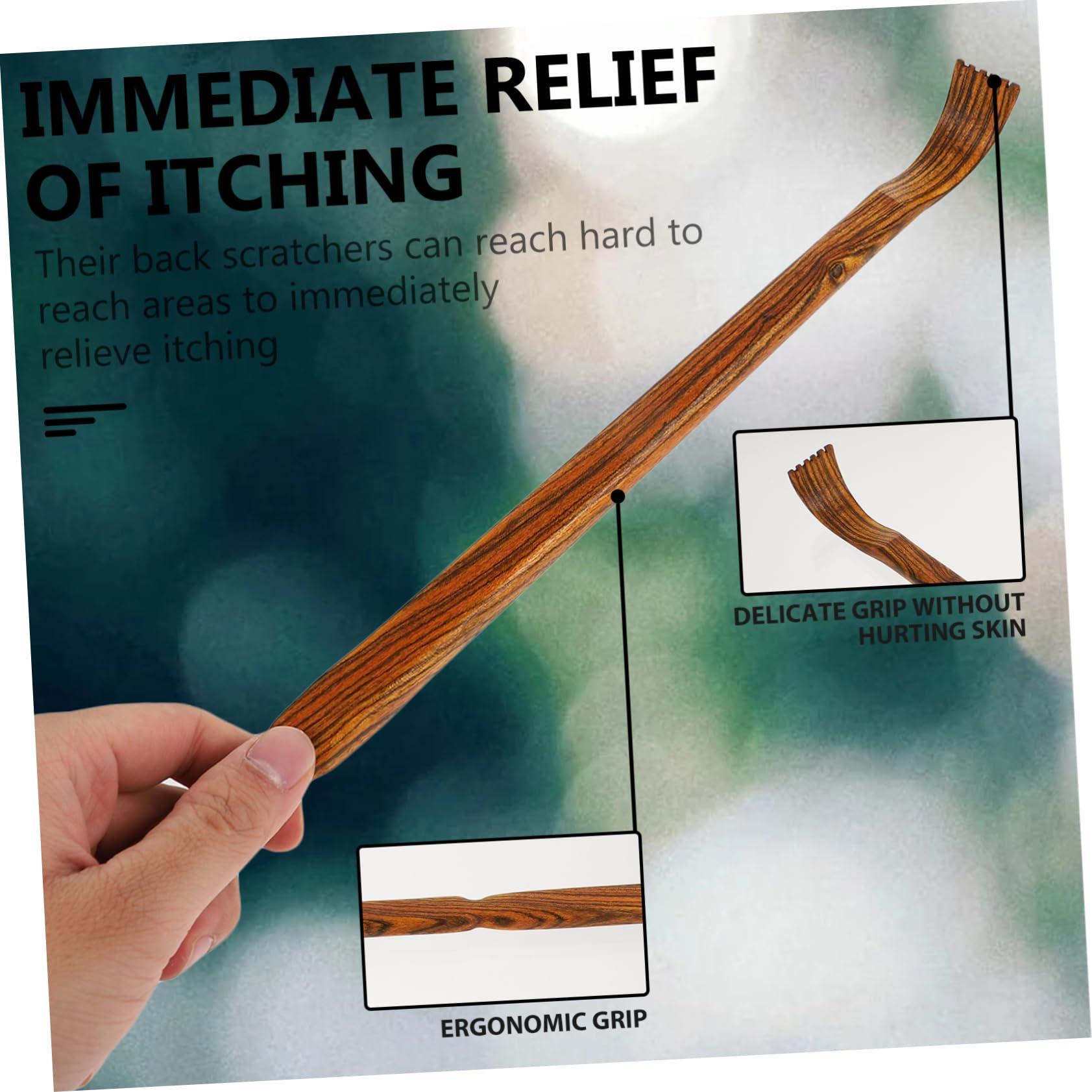 VALICLUD 3 Piezas cosquillas picar extensible músculo cuerpo dedos rascador retráctil rascadores de espalda conveniente rascador garra rascador Sándalo Brown