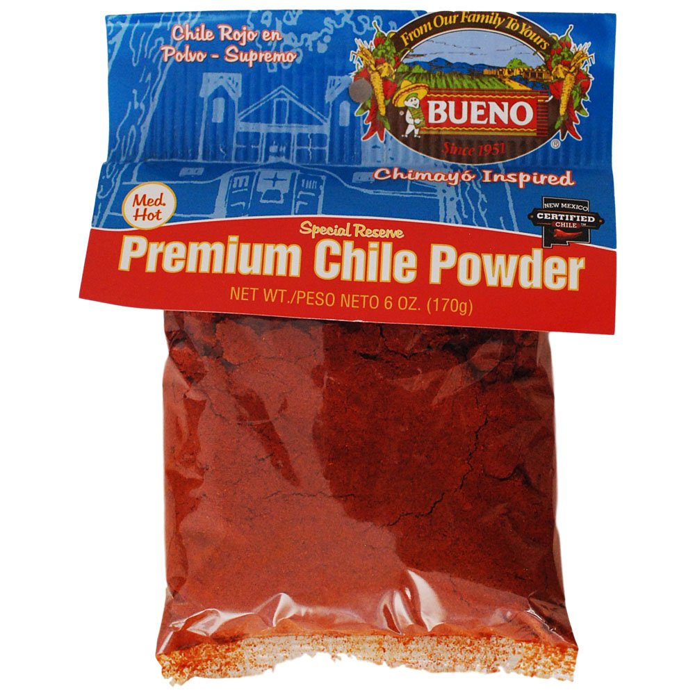 BUENO Medium Hot Red Chile Powder - Special Reserve Chimayo Chile Powder - Made from New Mexico Dried Red Chile Peppers - 12 Ounce Bag