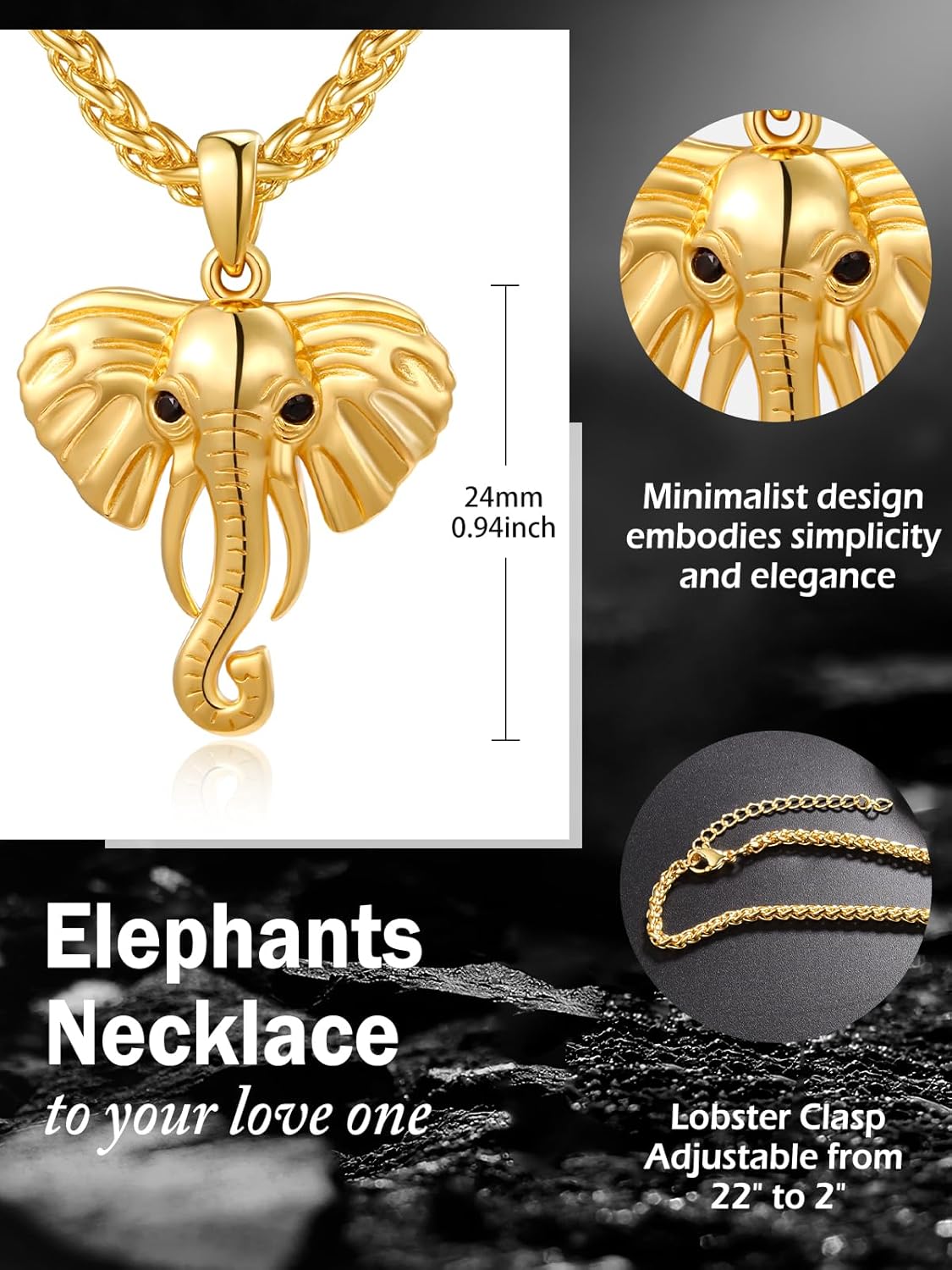 Elephant Necklace for Women and Men 925 Sterling Silver Elephant Jewelry Gift - Image 5