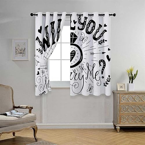 Miniatura 2 de Cortinas de panel para decoración de fiesta de compromiso, cortinas de pasillo para Ventanas de Cuarto 55 pulgadas de ancho por 45 pulgadas de
