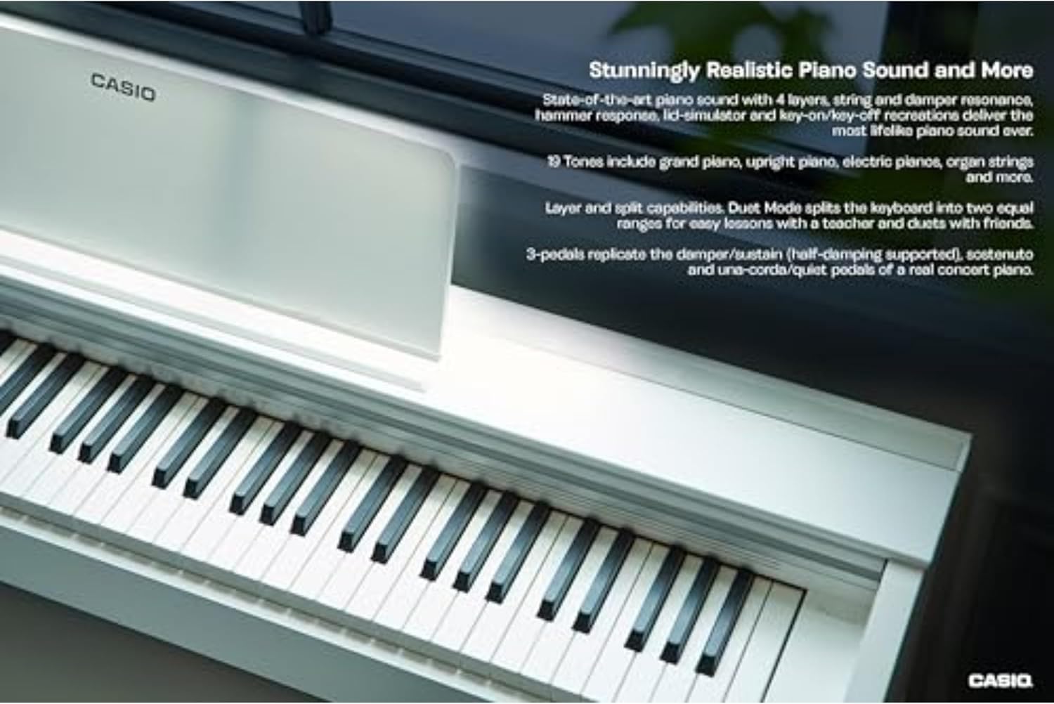 Casio Privia PX-870 – 88-Key Weighted Console Digital Piano | Tri-Sensor II Scaled Hammer Action Keys| Elegant Design | Powerful 40W 4-Speaker Sound, Concert Play, USB-MIDI | White