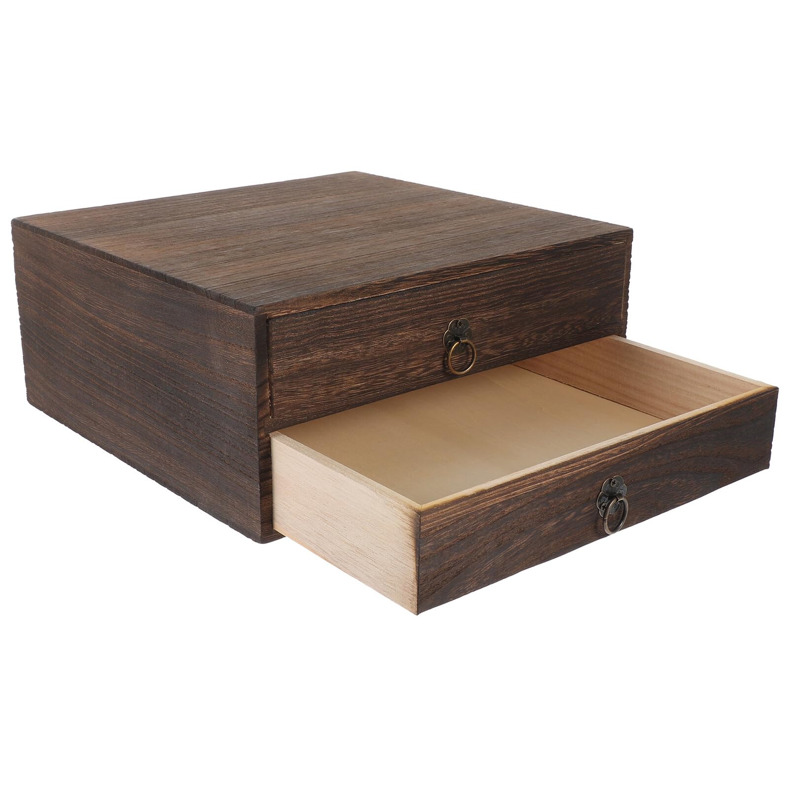 Boîte de rangement en bois solide avec tiroirs multicouche empilables