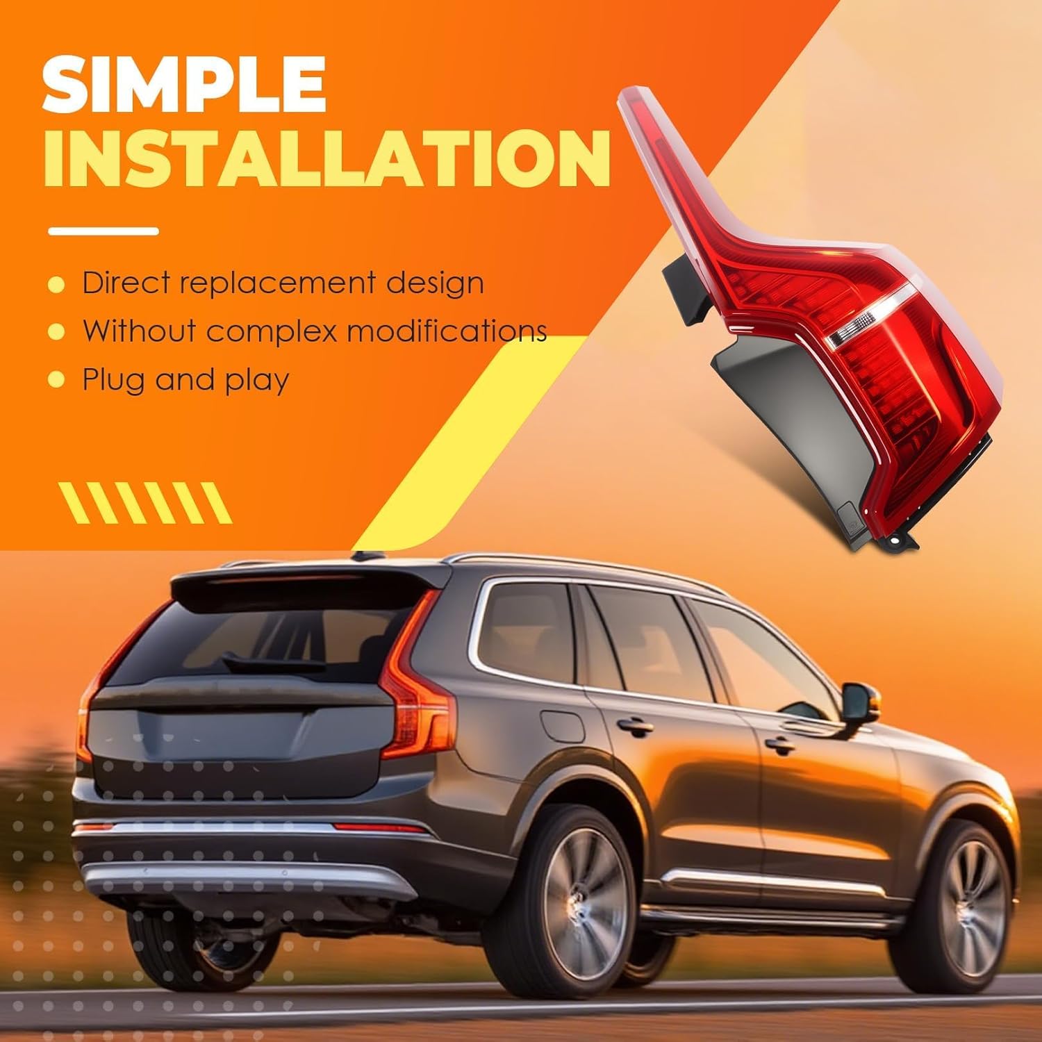 Tail Light Assembly Compatible with 2016-2023 XC90 Passenger Side Rear Taillight Tail Lamp VO2801106 31655920 (Right)