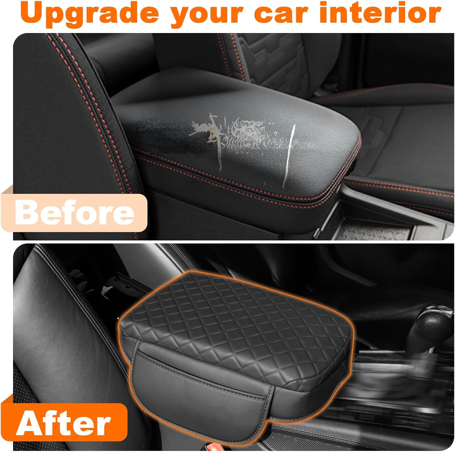 OKLSG Center Console Armrest Cover for 2026 2025 2024-2022 Nissan Frontier Accessories Arm Rest Pad Console Lid Protector Cushion Black with Pockets