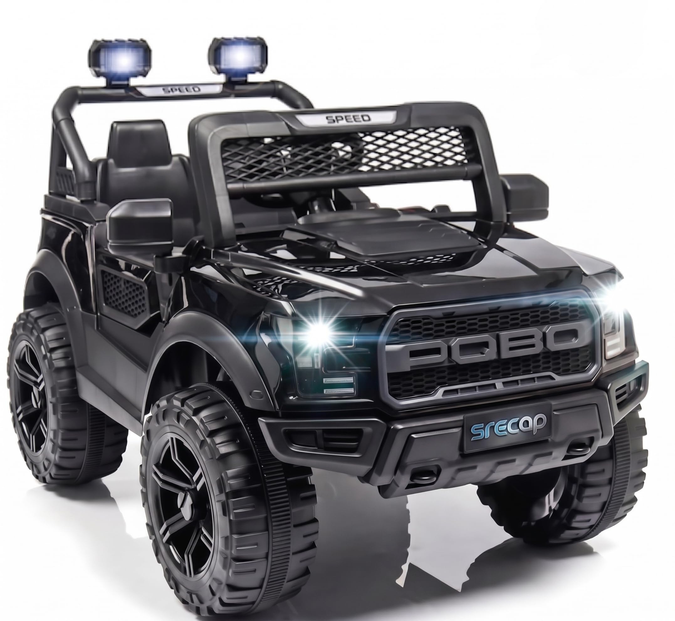 Srecap Battery Operated for Kids, Ride on Toy with RGB Windshield Light & Music | Electric Battery Car | Baby Big Car for Kids to Drive 1 to 7 Years Boys Girls (Black Colour)-image-14