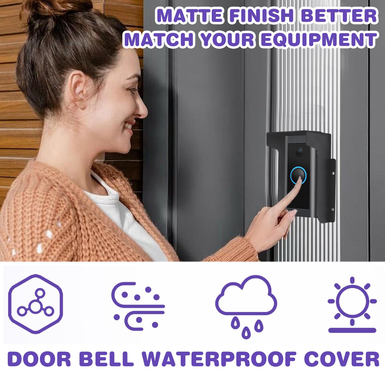 Protección contra la lluvia para timbre: Protección contra la lluvia para timbre de vídeo, duradera y protección contra el clima para timbres de anillo, sistema de interfono y cerradura de
