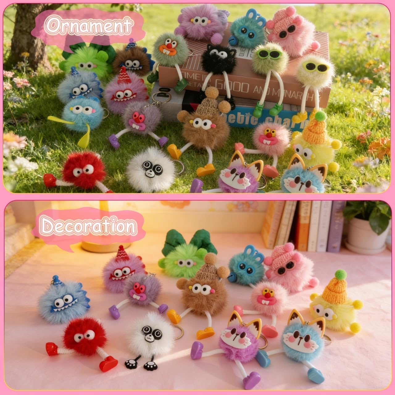 30 Pcs Cute Plush Keychains Kawaii Keychain,Fun Plushie Keychains for Birthday Goodie Bags Easter Egg Fillers Classroom Prizes Party Favors