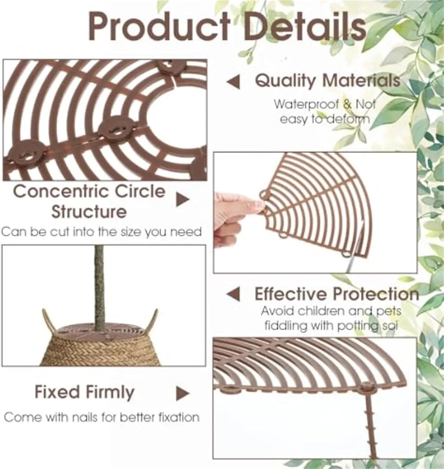 Plant Pot Cover 6pcs 7.5 11.8 Inch Plants Covers SoilPlant Pot Grid Plastic Plant from Animals with Ground Nails Keep Dog and Cat Out of