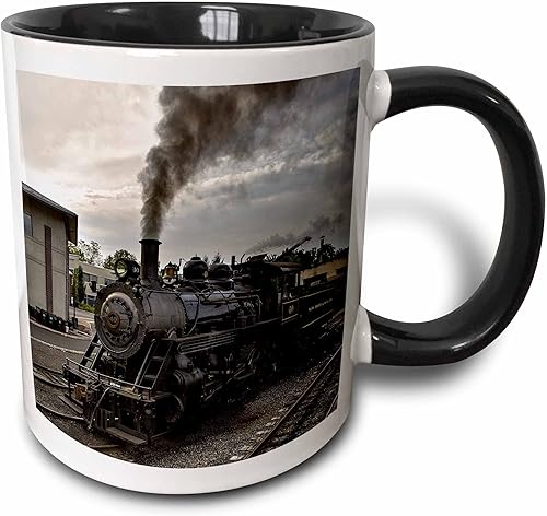 3dRose Roni Chastain fotografíaFoto de un motor de vaporTazas NegroBlanco