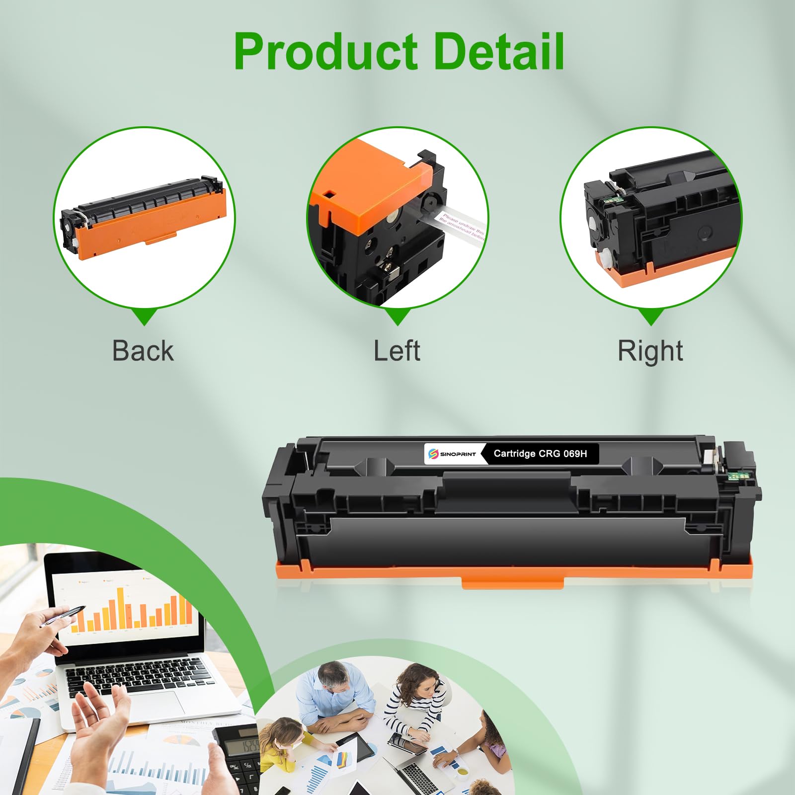 069H Toner compatibile con Canon CRG-069H 069 069H cartuccia toner per i-SENSYS MF752cdw ImageCLASS MF751Cdw MF753Cdw MF752Cdw MF756Cx LBP673Cdw LBP674Cx (nero, ciano, giallo, magenta, 4