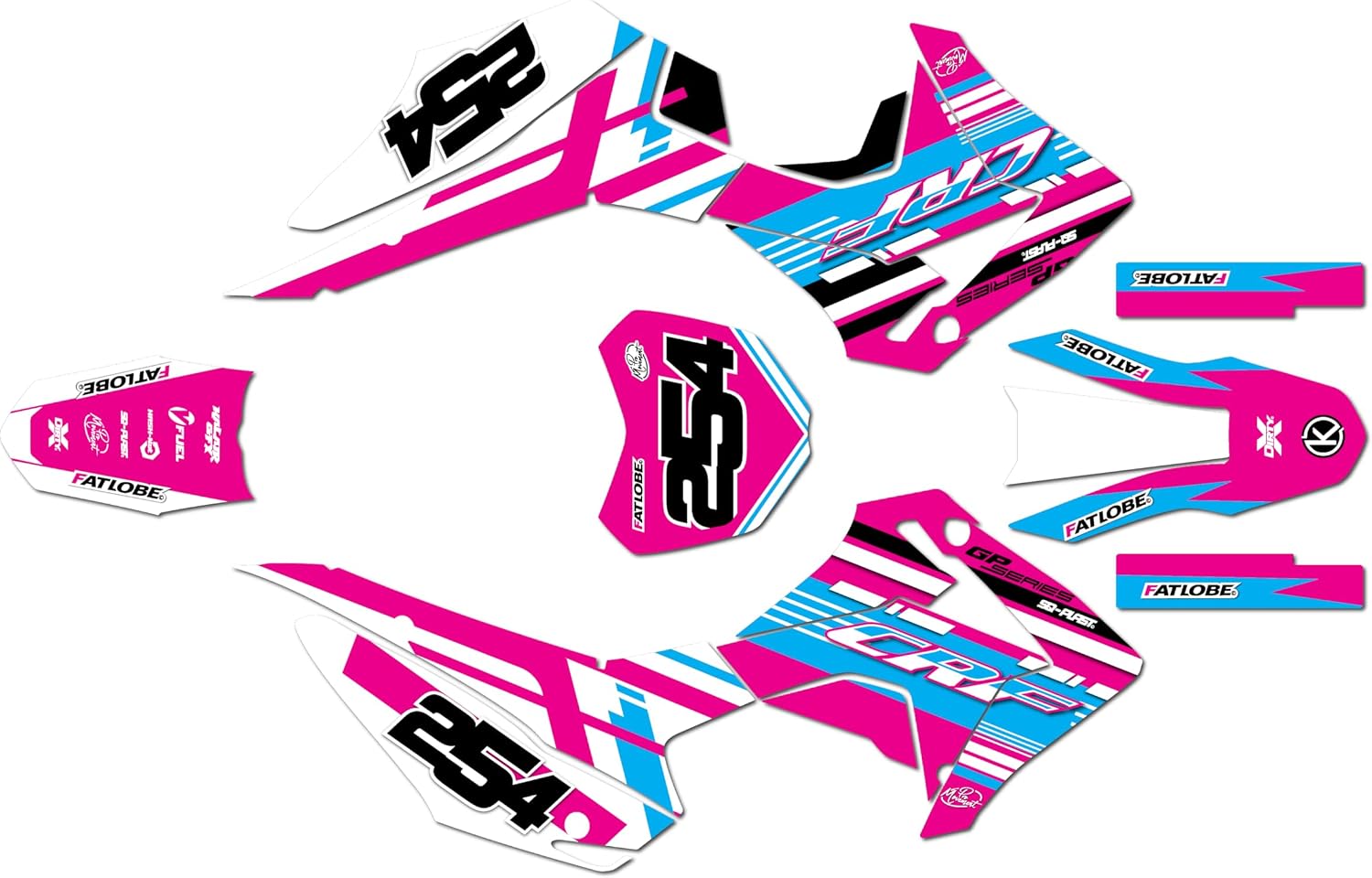 Graphics Kit for Honda CRF110F (2013-2018) Redeemer Series Magenta 21 Mil - Dirt Bike Custom Racing Graphics Decals Stickers Kit, no-Plastics
