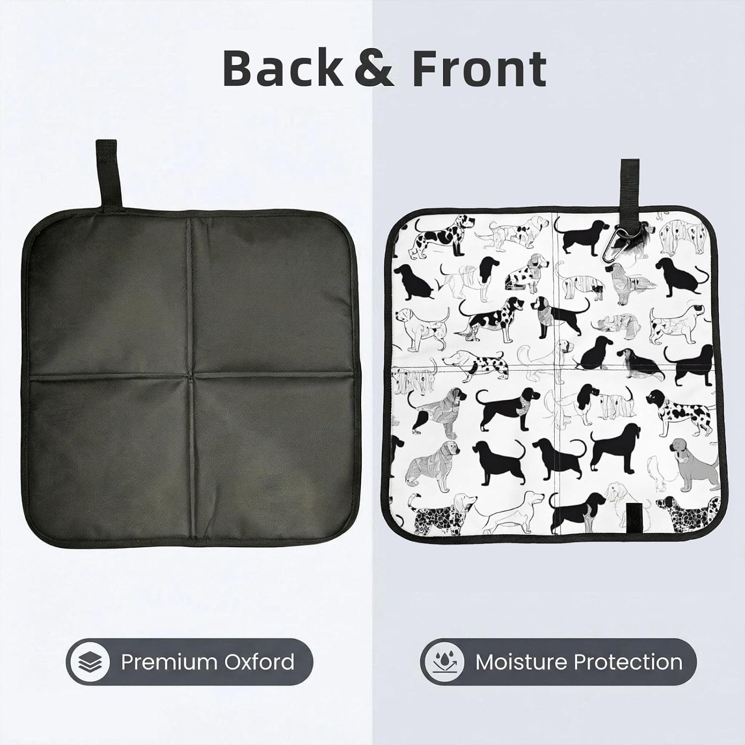 (Cute Dachshund Dog) Sitting Pad Foldable Seat Cushion Lightweight Camping Seat Mat with Hook for Outdoor Hiking Picnic Camping