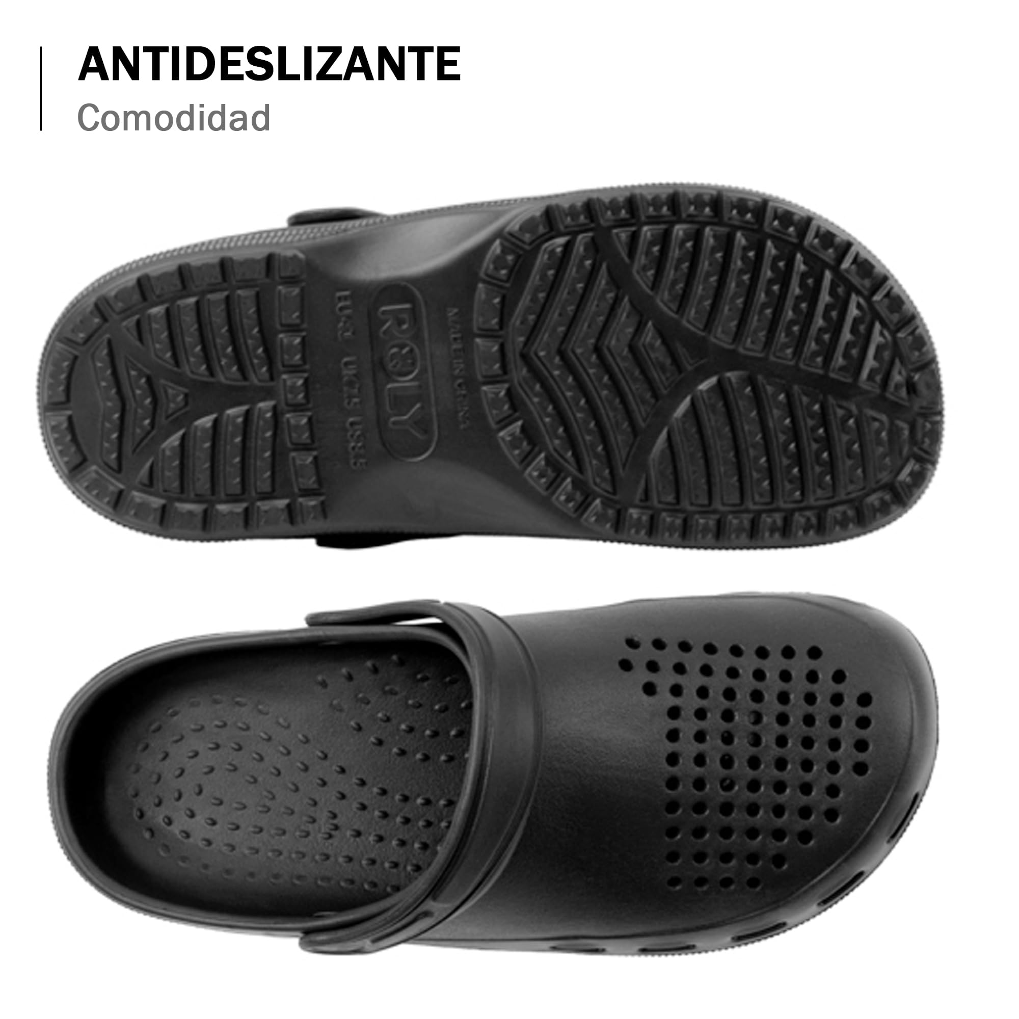 Zuecos Unisex de EVA Ultraligeros, Cómodos, Transpirables y Resistentes al Agua, con Tira Ajustable y Ventilación, Ideales para Casa, Jardín, Playa y Uso Diario, 230g, Tallas Variadas