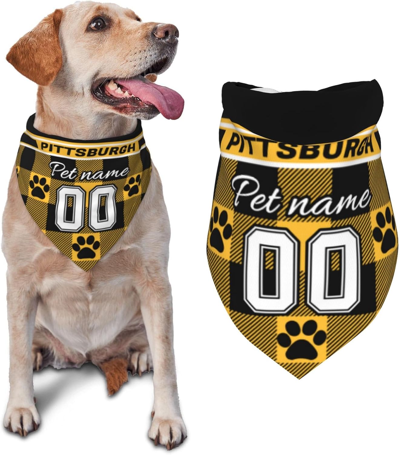 Custom Pittsburgh Dog Bandana Personalized Football Dog