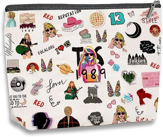 MAYCREATE® Taylor Swi*t Makeup Pouch Cotton Makeup Bag for Women Girls, Fashion Taylor Print Makeup Organizer Bag, Cosmeti...