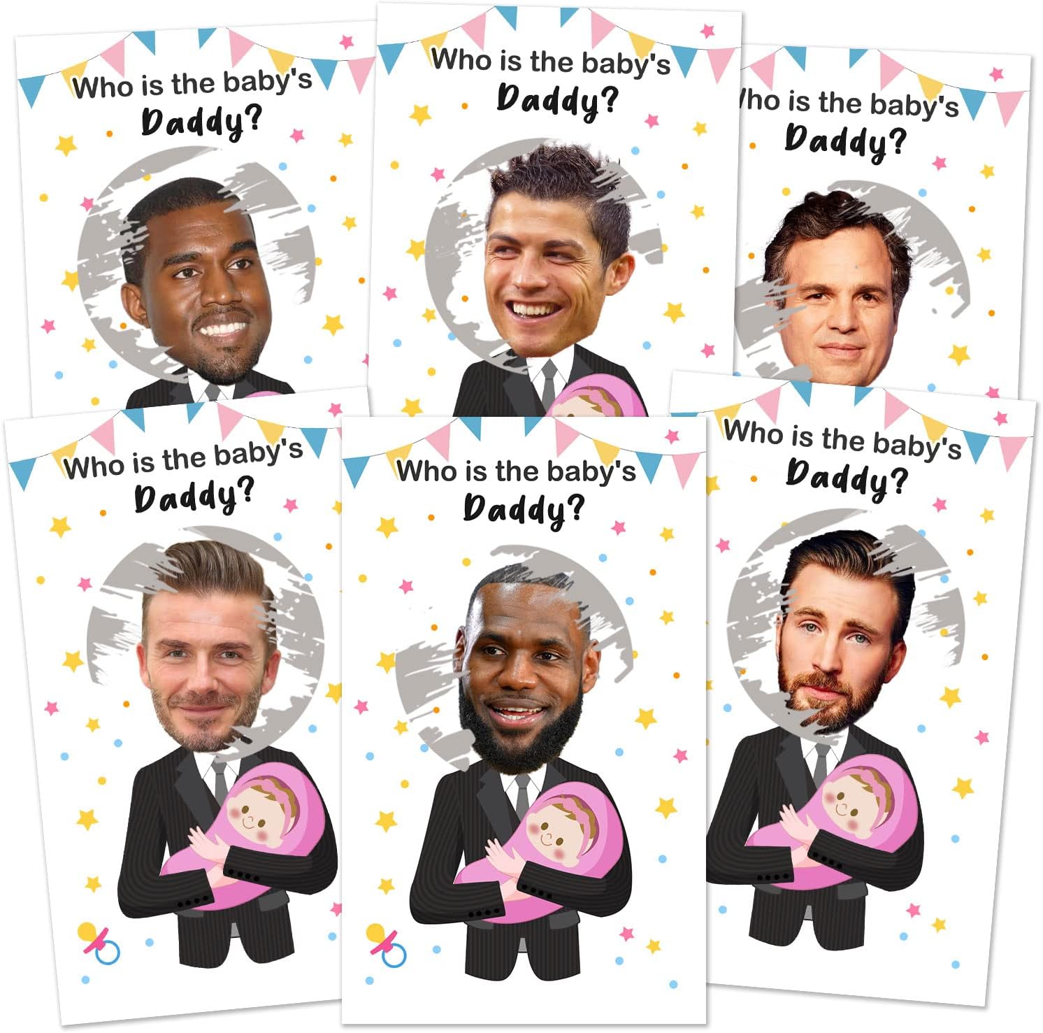 Baby Shower Scratch Off Game Card, 40 Baby's Daddy Tickets for Girls, Black