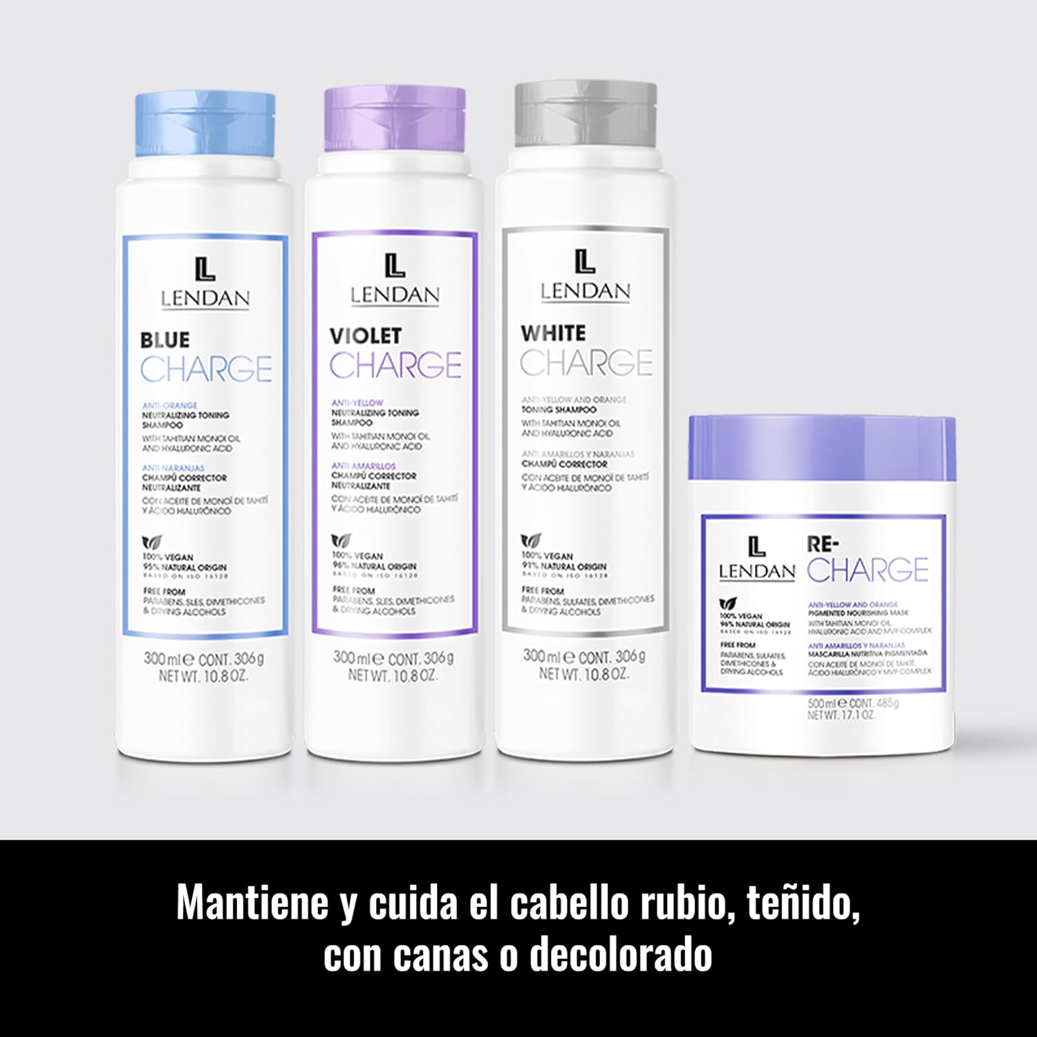 Lendan - Purple Shampoo - Violet Charge Shampoo - 300 ml - With Violet Pigments - Color Correcting - Neutralizes Yellow Tones - Deep Hair Hydration - Vegan