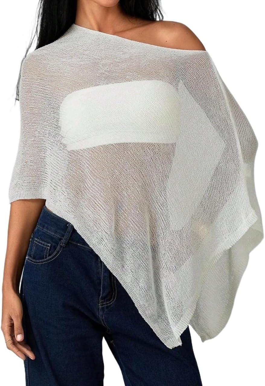 Womens Asymmetrical Knit Cover Up Top, Ropa De Playa, Beach For cover ups for swimwear