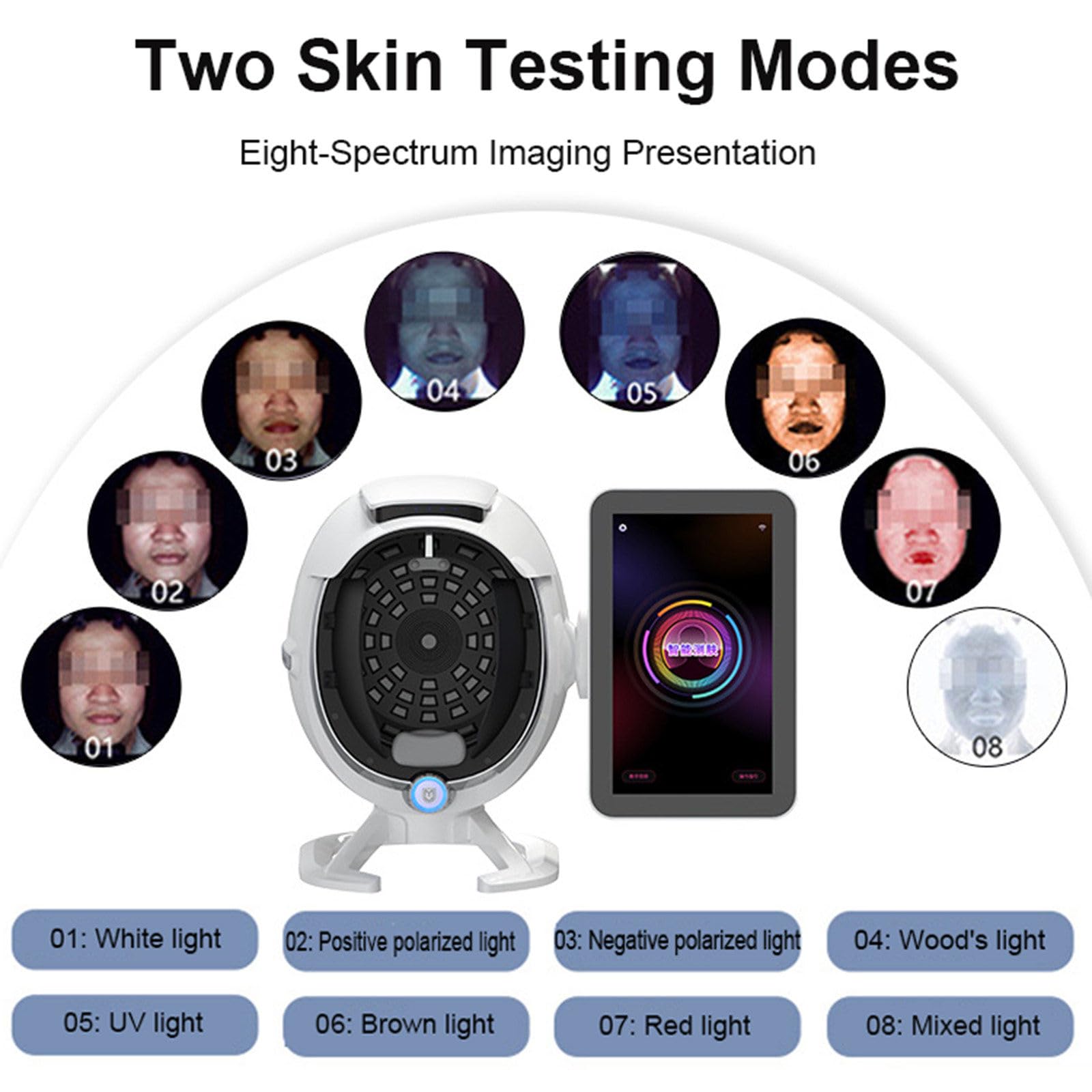 Analizzatore cutaneo A6 AI, dispositivo di analisi della pelle del viso 3D da 36 MP – Scanner professionale per rughe, acne, pori e idratazione | Rilevamento in tempo reale della salute della pe