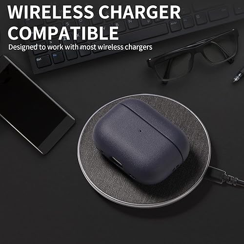 Miniatura 9 de Valkit Funda compatible con Airpods Pro 2 con cerradura  Valkit compatible con AirPods Pro de 2 generación funda de cuero con textura de poliuretano