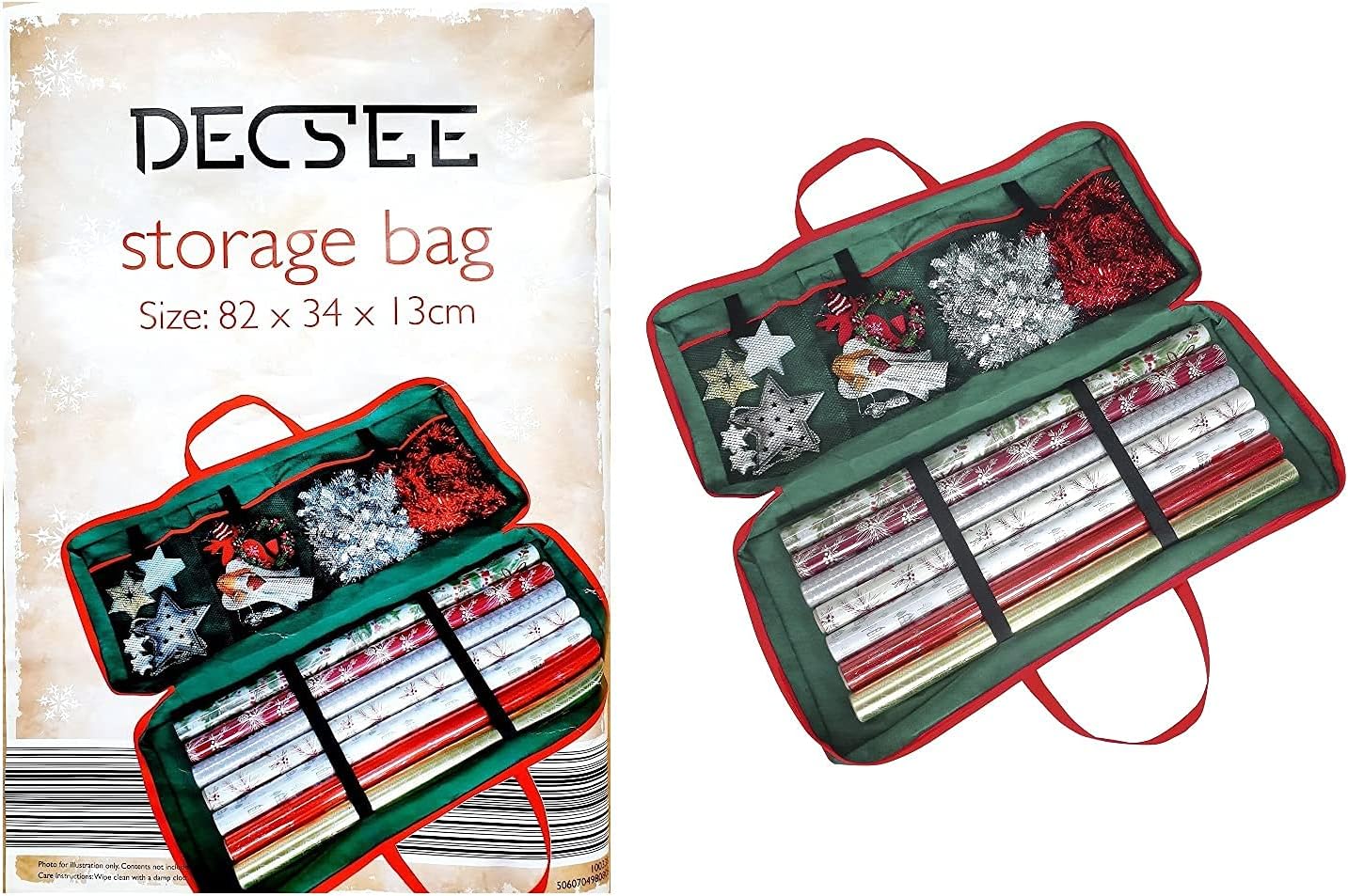 Christmas Wrapping Paper/Decoration Storage Bag Holder/Carry Case, Multicolor - Image 4
