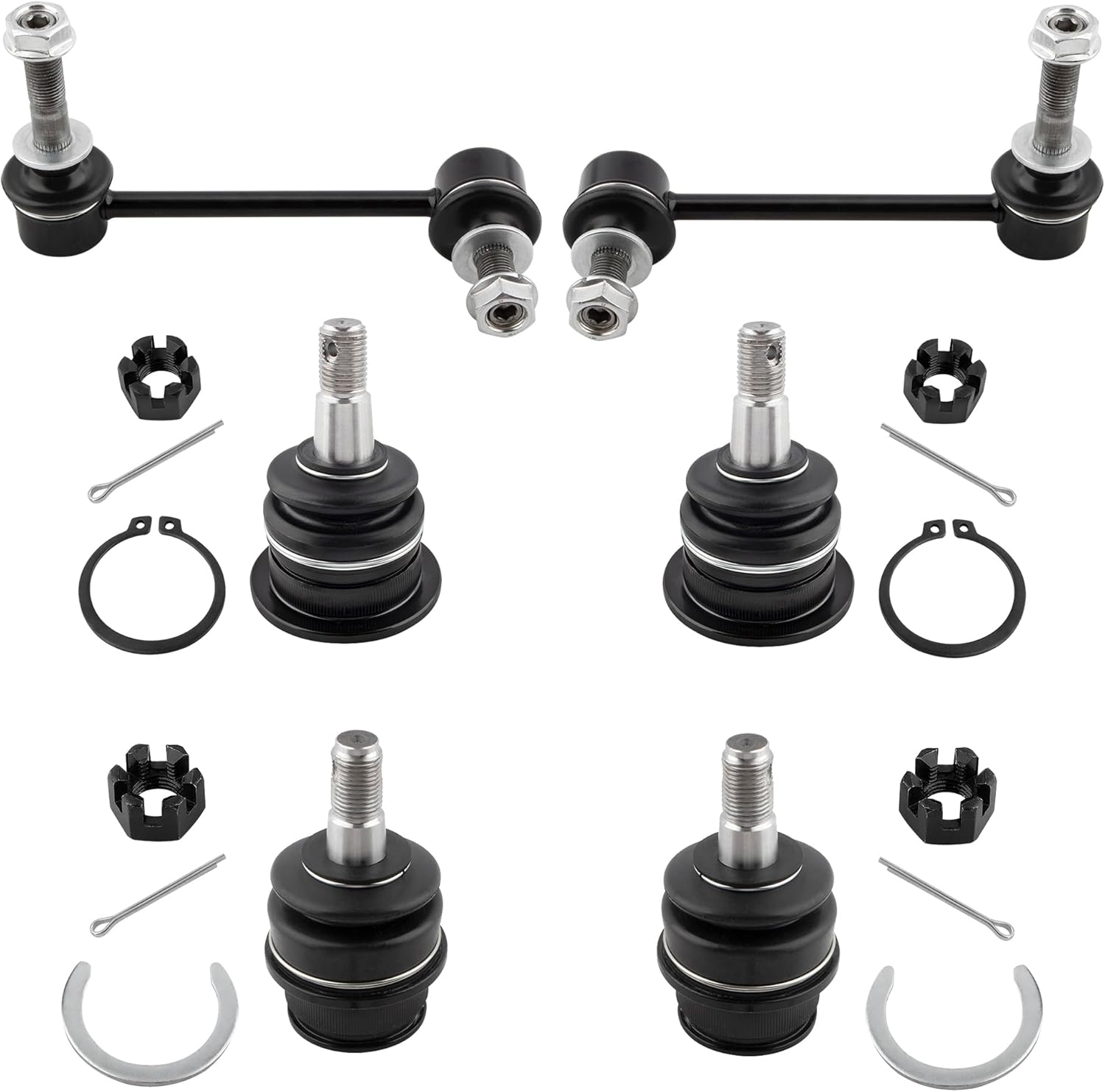 6pcs Front Upper & Lower Ball Joints Front Sway Bar End Links for Lexus GX470 2003-2009 for Toyota 4Runner 2003-2018 for Toyota FJ Cruiser 2007-2014 K90677 K90683 K500017 K500018