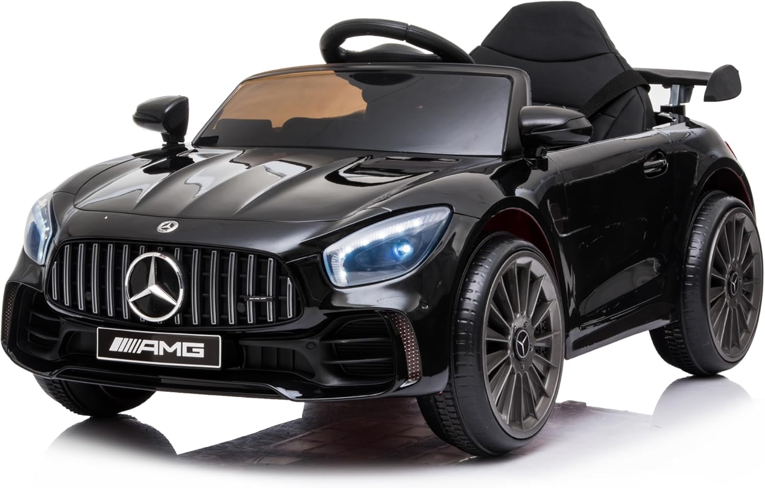 Mercedes AMG Sport Electric Car for Children Baby Car Full Optional, Remote Control Car Plastic Seat, Folding Doors, 12 V Motor, Load up to 25 kg 1-4 Years, Black