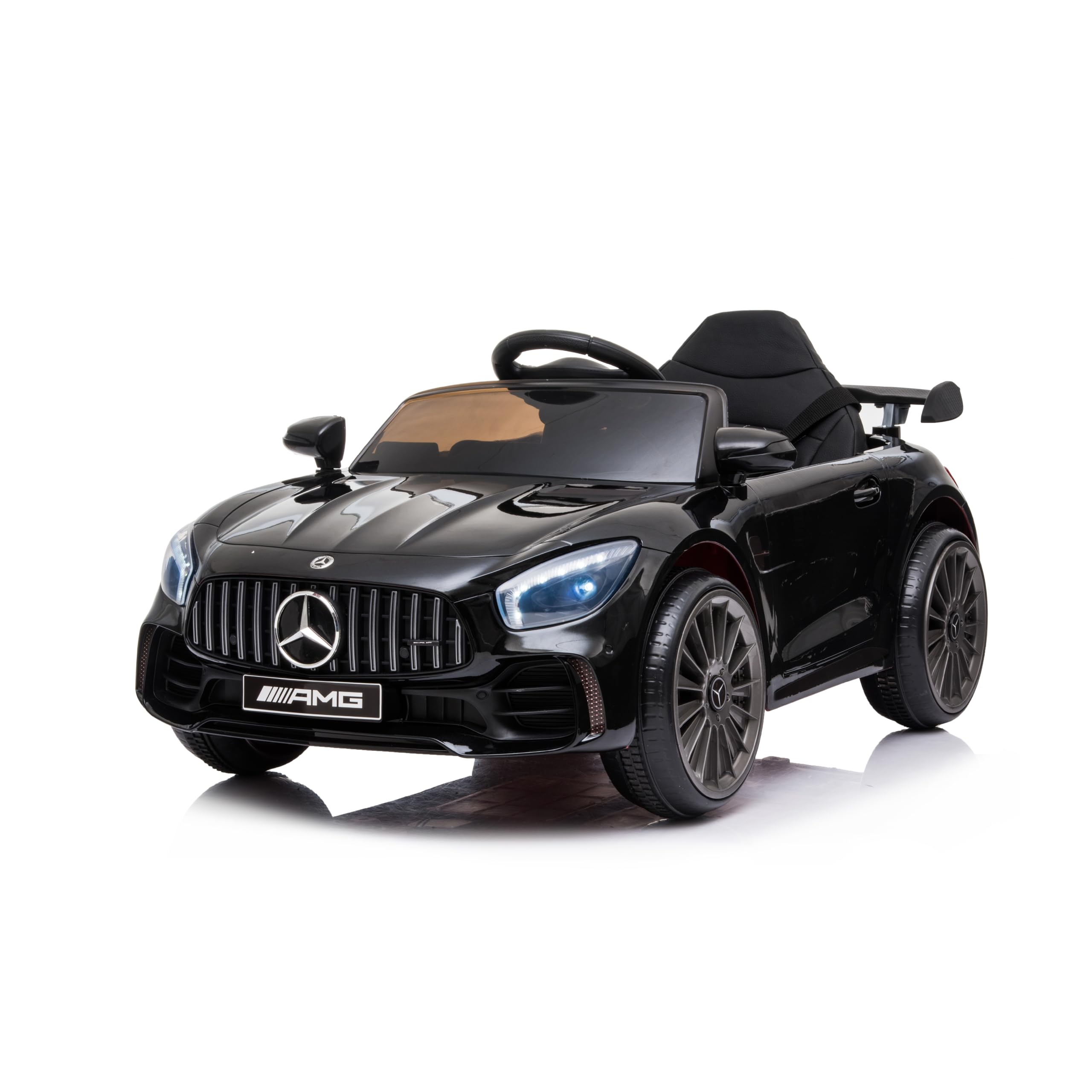 Baroni Toys Mercedes AMG Sport Macchina Elettrica per Bambini Baby car Elettrica Full Optional, Auto Telecomandata Sedile in Plastica, Porte Apribili, Motore 6V, Carico fino a 25 Kg 1-4 anni, Nero