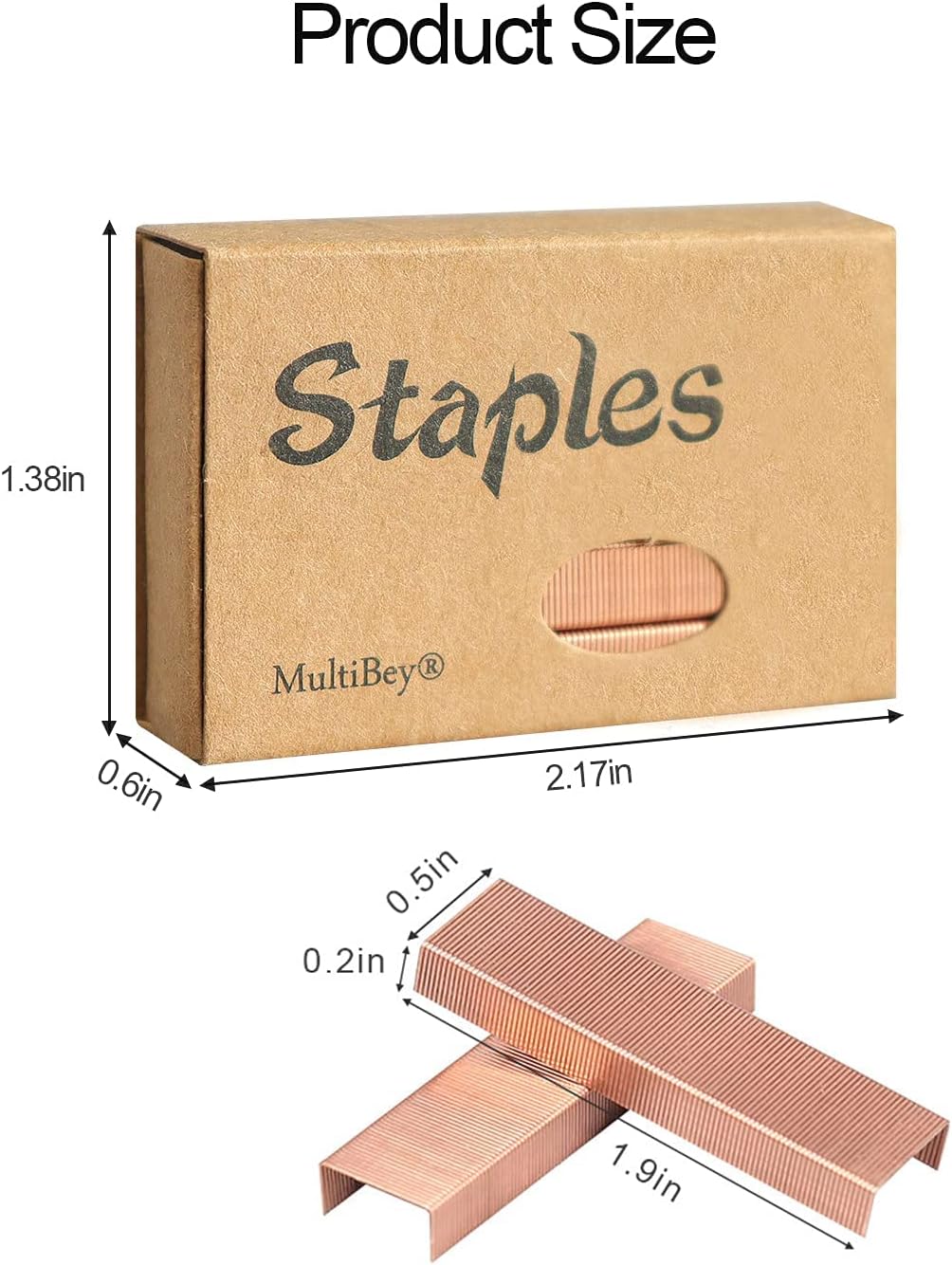 MultiBey Rose Gold Staples Stapler Refill Standard Size #12, 4 Boxes per Pack (Rose Gold)