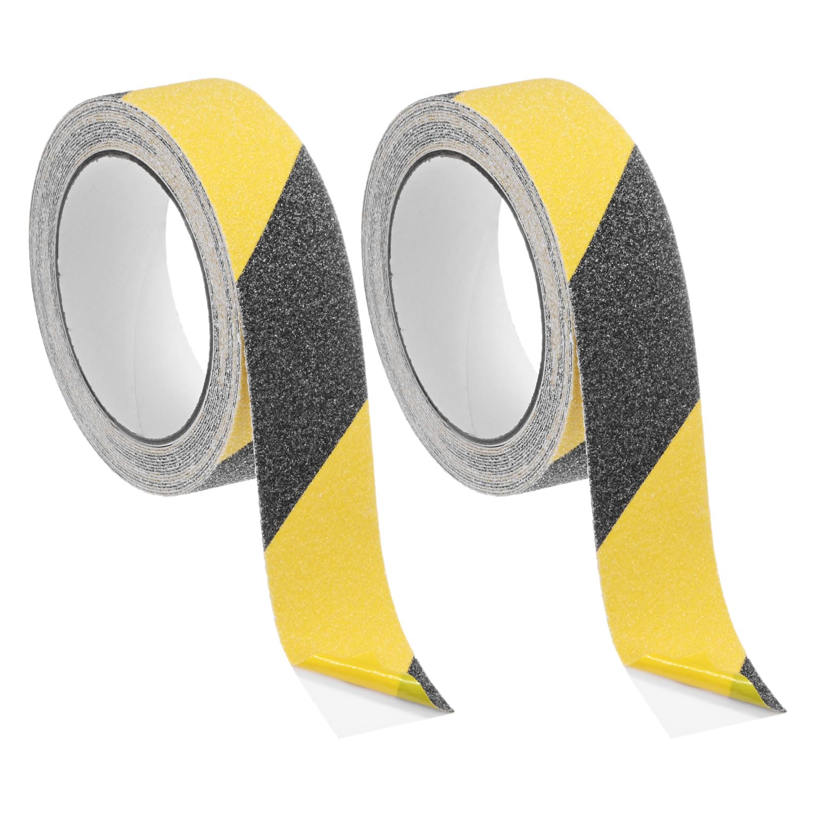 M METERXITY 2-Pack Grip Tape, 1.4Inch x 16.4ft/35mm x 5m Anti Slip Traction Tape for Stair Steps/Indoor/Outdoor, Non Skid Adhesive Stair Tread Tape [Black/Yellow]