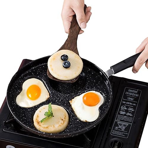 Miniatura 7 de Sartenes antiadherentes romántica círculo círculo huevo sartén multifunción tortilla sartén desayuno sartén anti-quemaduras fácil de colgar completo