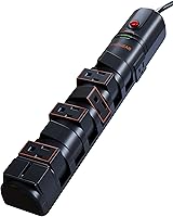 Vista 1 de ECHOGEAR VoltSpin - Regleta de alimentación con protector de sobretensiones, enchufes giratorios, enchufe plano, cable largo y agujeros de montaje