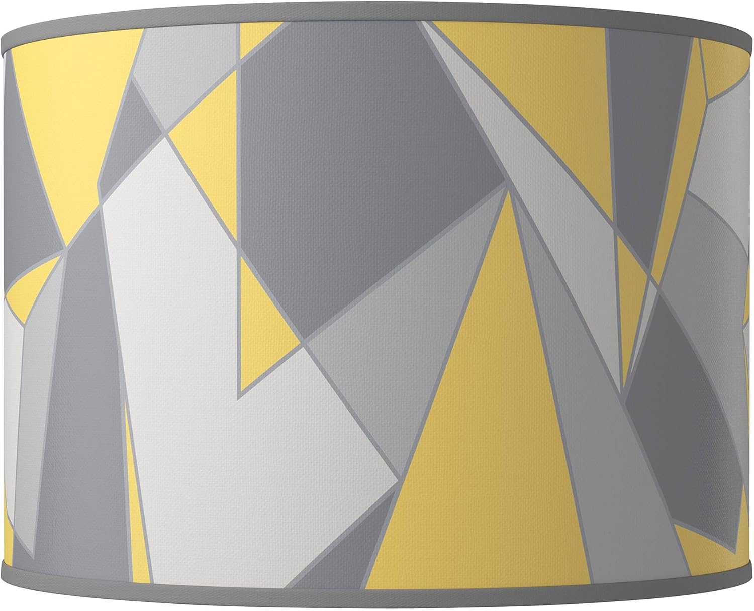 Hardback Giclee Drum Print Lamp Shade (Pre-Assembled) Modern Mosaic Ii Brown Gray Large 15.5" Top x 15.5" Bottom x 11" High Spider with Replacement Harp and Finial Fitting - Giclee Glow