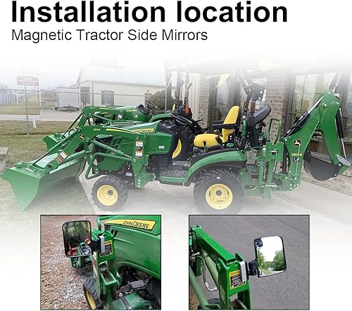 Miniatura 7 de G-PLUS Espejo lateral magnético para tractor, 2 piezas, izquierda y derecha, 114 libras, con imán nominal de goma, para tractores compactos,
