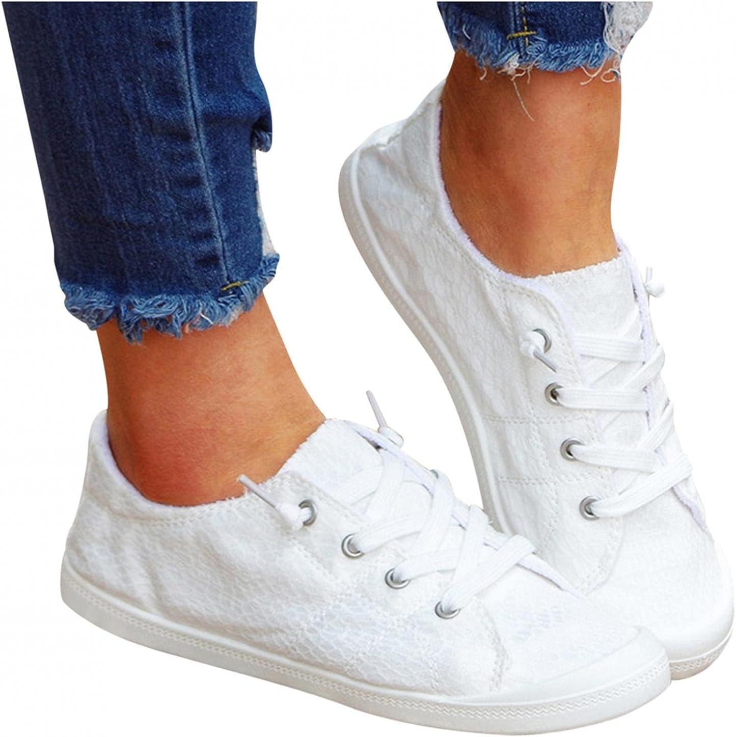 Slip On Sneakers for Women Cute Womens Fashion Sneakers Breathe Canvas Comfort Flat Platform Loafers Summer Shoes