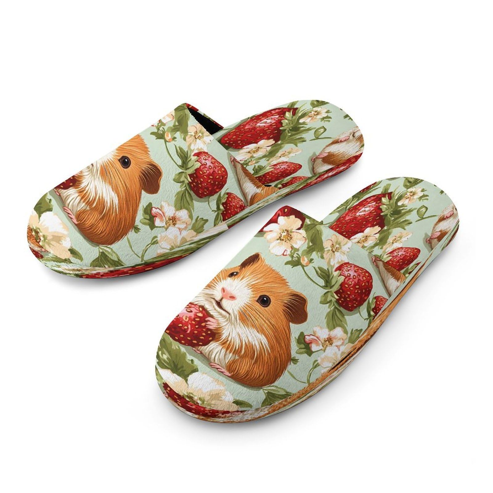 Porcellini d'India con fragole estive pantofole da uomo in memory foam scarpe da casa leggere pantofole lavabili