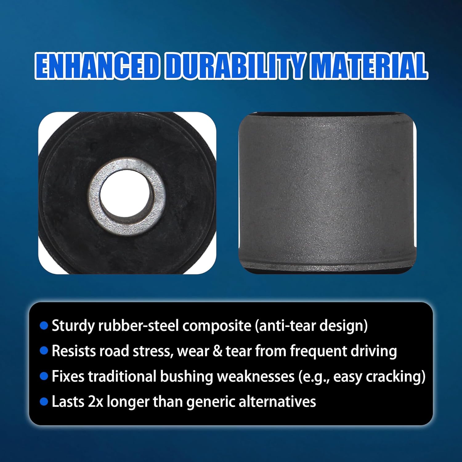 2PCS Front I-Beam Axle Pivot Bushing Fit for Ford 2WD F150 F250 F350 Explorer E-100 Econoline Replace 8C2Z3B177A D5UZ3B177A E4TZ3B177B D5UA3B177AA E6TZ-3B177A