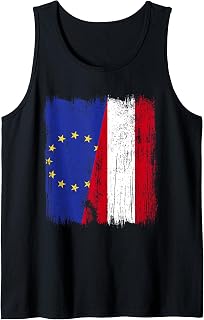 NATO Austria Half Flag European Union Austrian Heritage Tank Top