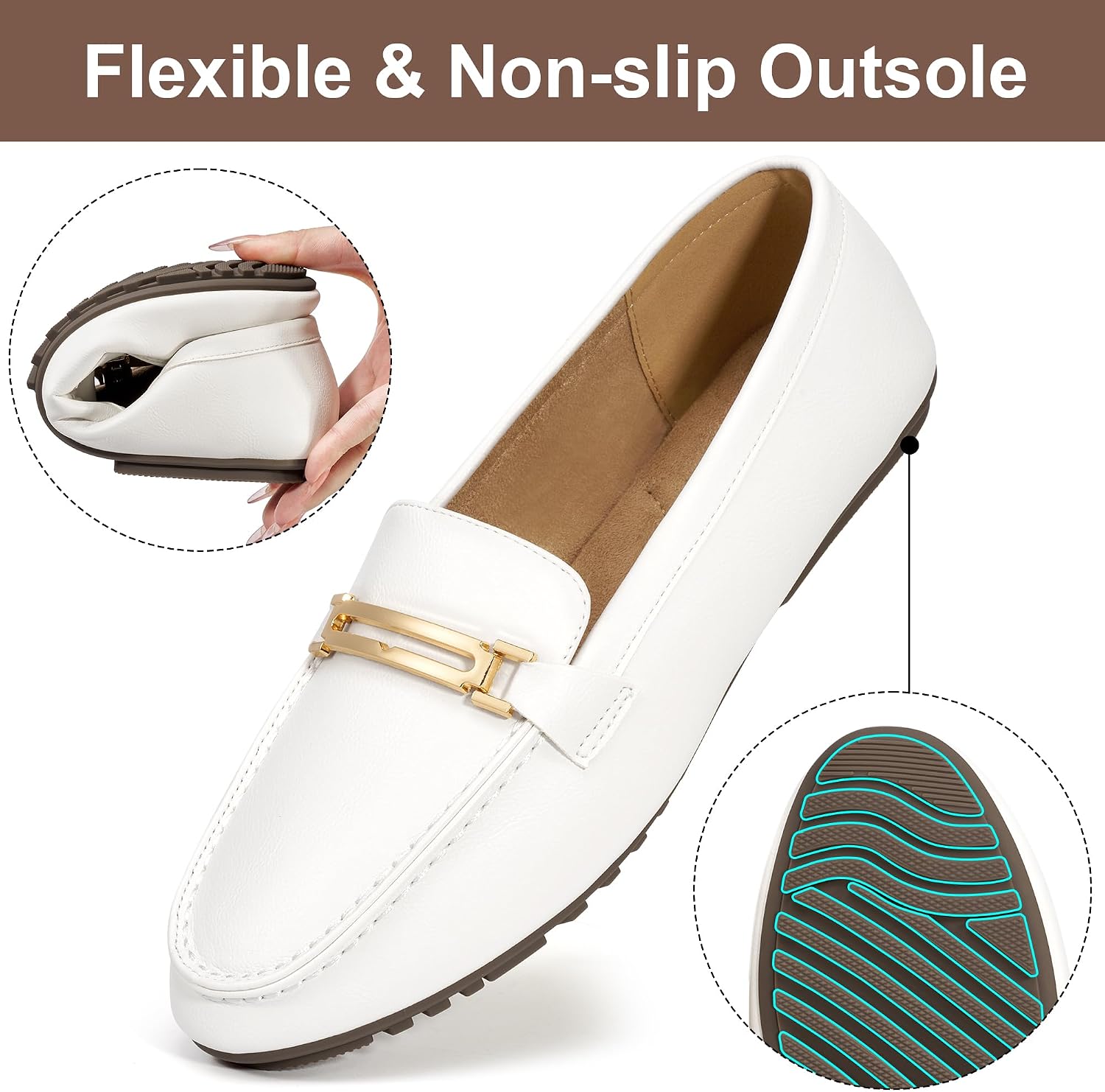Alicegana Loafers for Women Comfortable Business Work Driving Flats Shoes Casual Slip On Moccasins Penny Loafer 2026