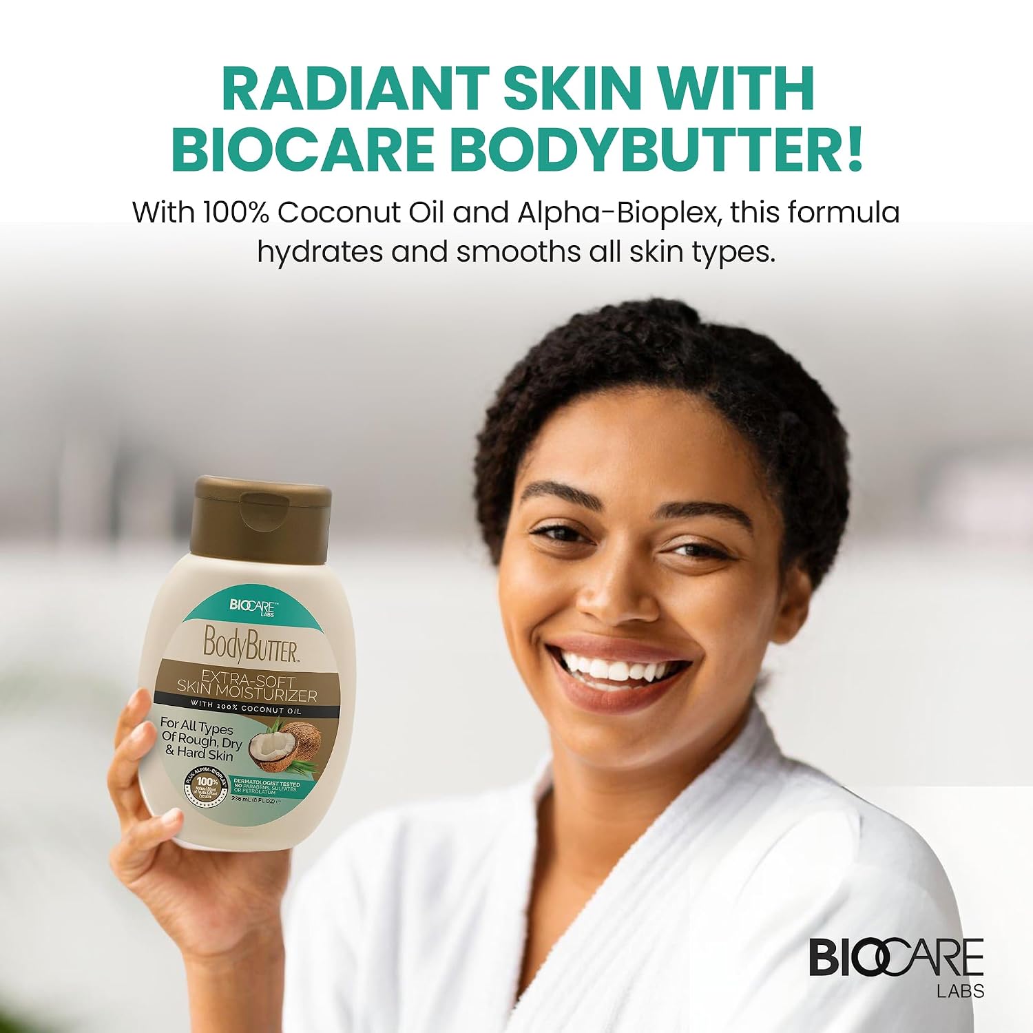 Biocare Labs – Crema corporal hidratante con aceite de coco 100% ...