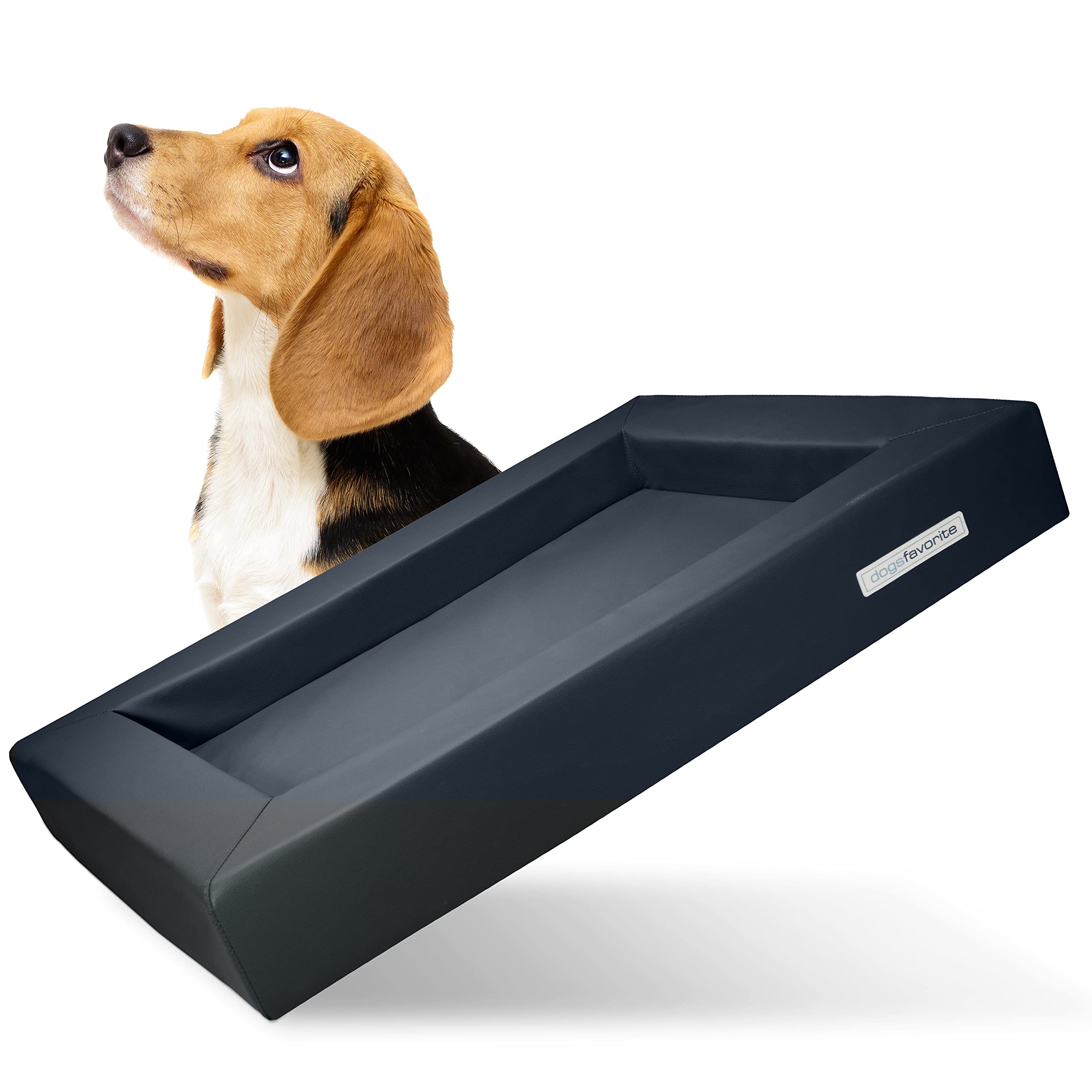 Hunde-Bett - waschbares Hundekörbchen - hochwertiges Hundesofa - gelenkschonendes Hundekissen - robuste Hundematte - Hundekorb - Gr. L 110 x 90cm - dunkelgrau